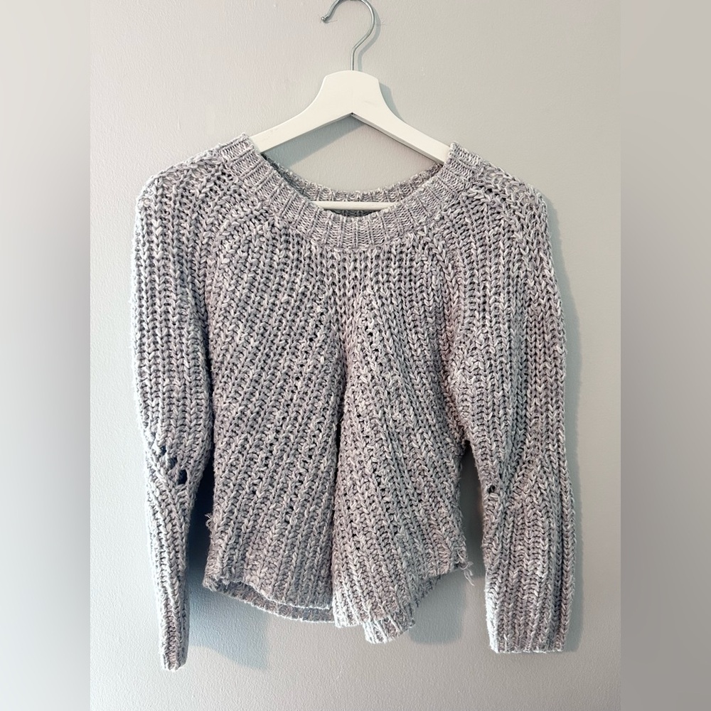 J.O.A. Chunky Knit Light Gray Cozy Sweater